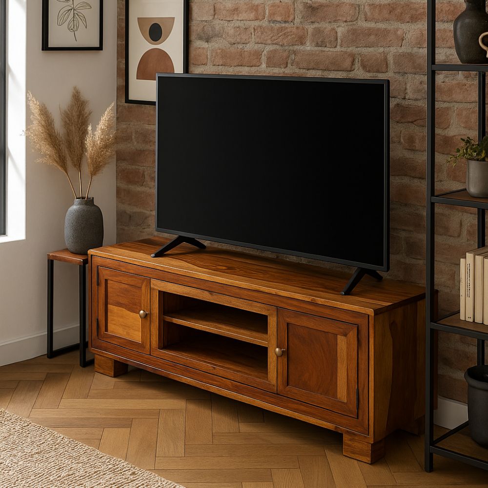 Meuble TV en Bois Massif au Style Ancien-La Fabrique Industrielle