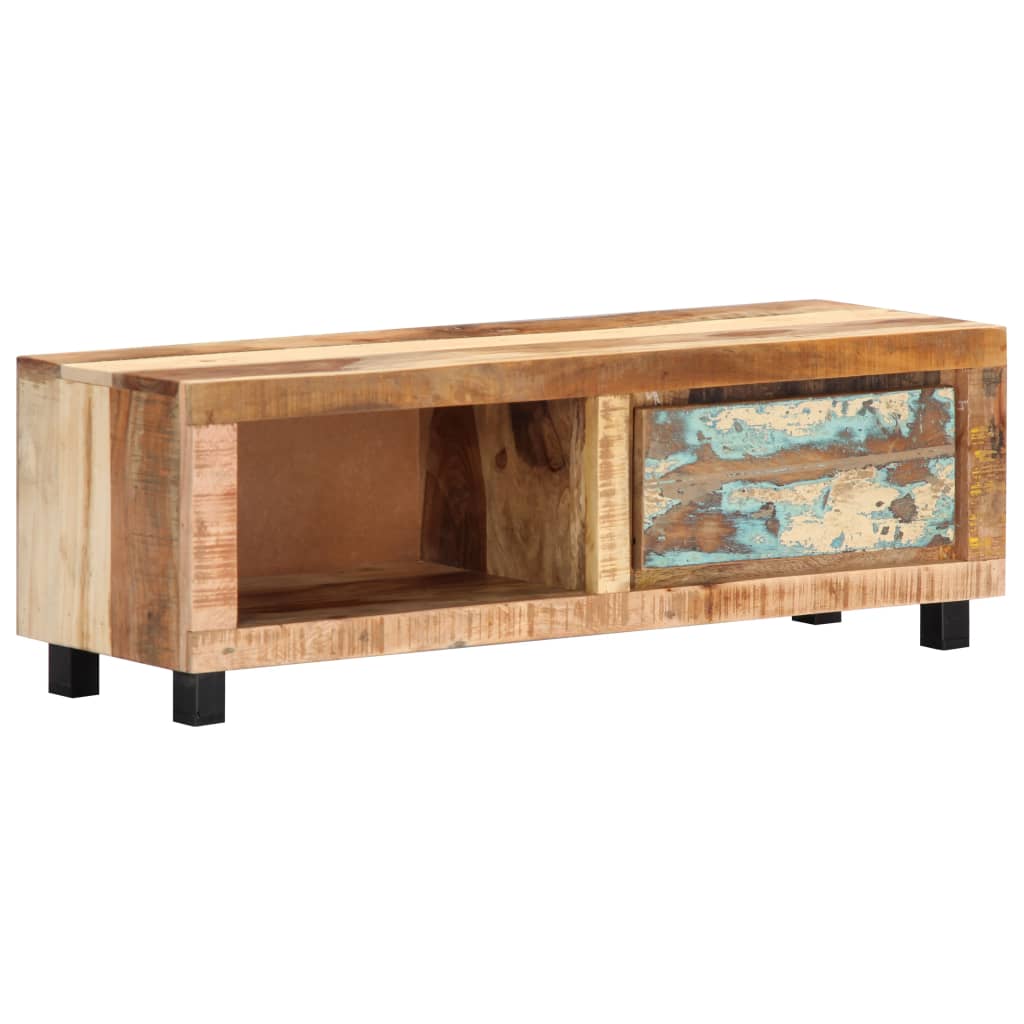 Meuble TV en Bois Massif avec Tiroir de Style Industriel-La-Fabrique-Industrielle