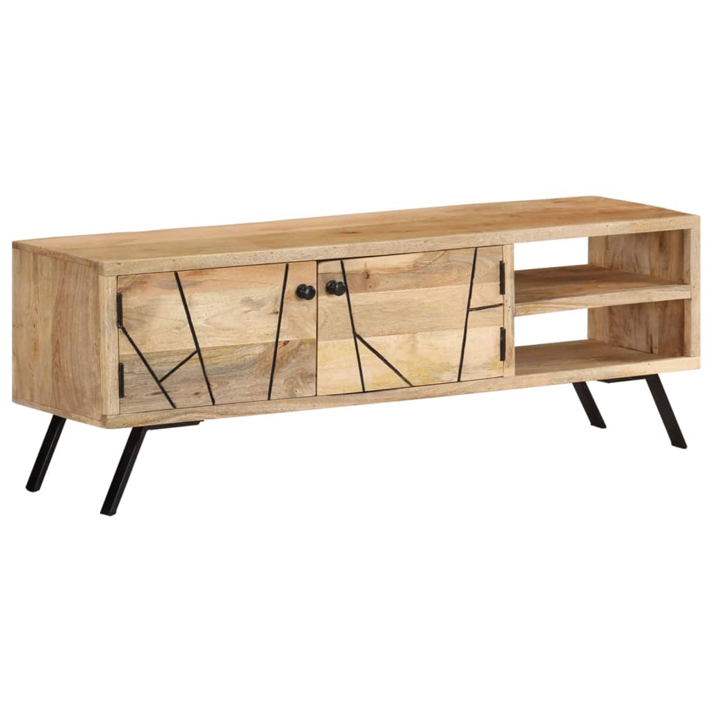 Meuble TV en Bois Massif de Manguier avec Style Industriel-La-Fabrique-Industrielle