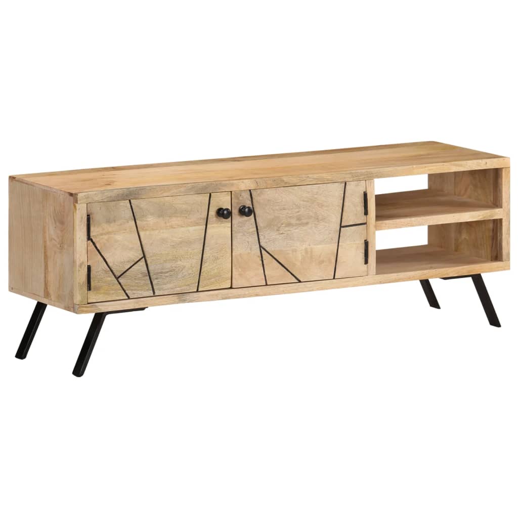 Meuble TV en Bois Massif de Manguier avec Style Industriel-La-Fabrique-Industrielle