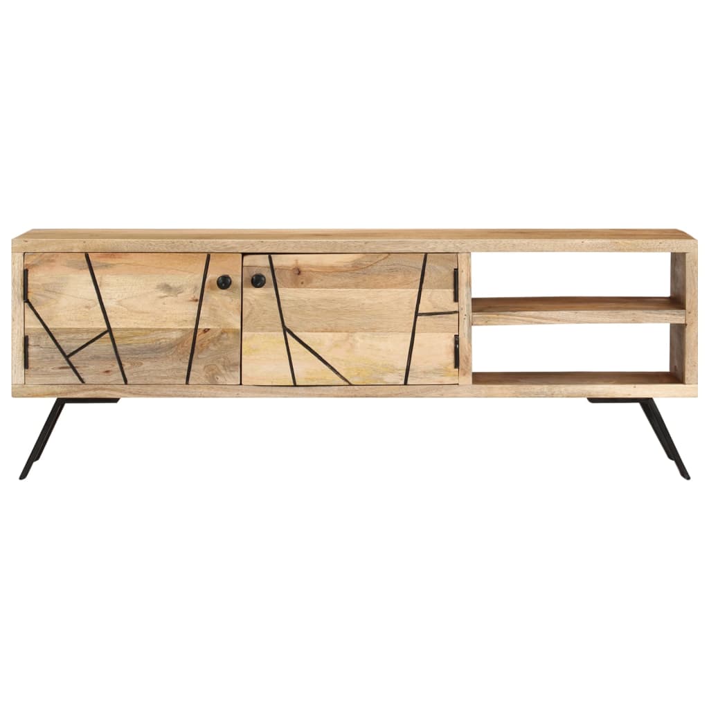 Meuble TV en Bois Massif de Manguier avec Style Industriel-La-Fabrique-Industrielle