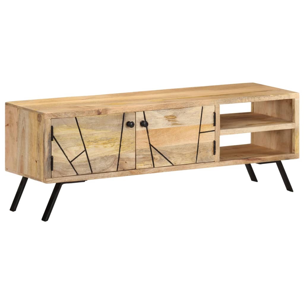 Meuble TV en Bois Massif de Manguier avec Style Industriel-La-Fabrique-Industrielle