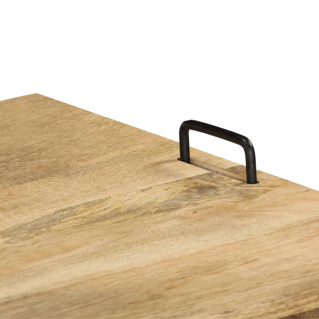 Meuble TV en bois massif de manguier et acier-La-Fabrique-Industrielle