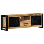 Meuble TV en Bois Massif et Fer Forgé-Bois de manguier brut massif-1-La-Fabrique-Industrielle