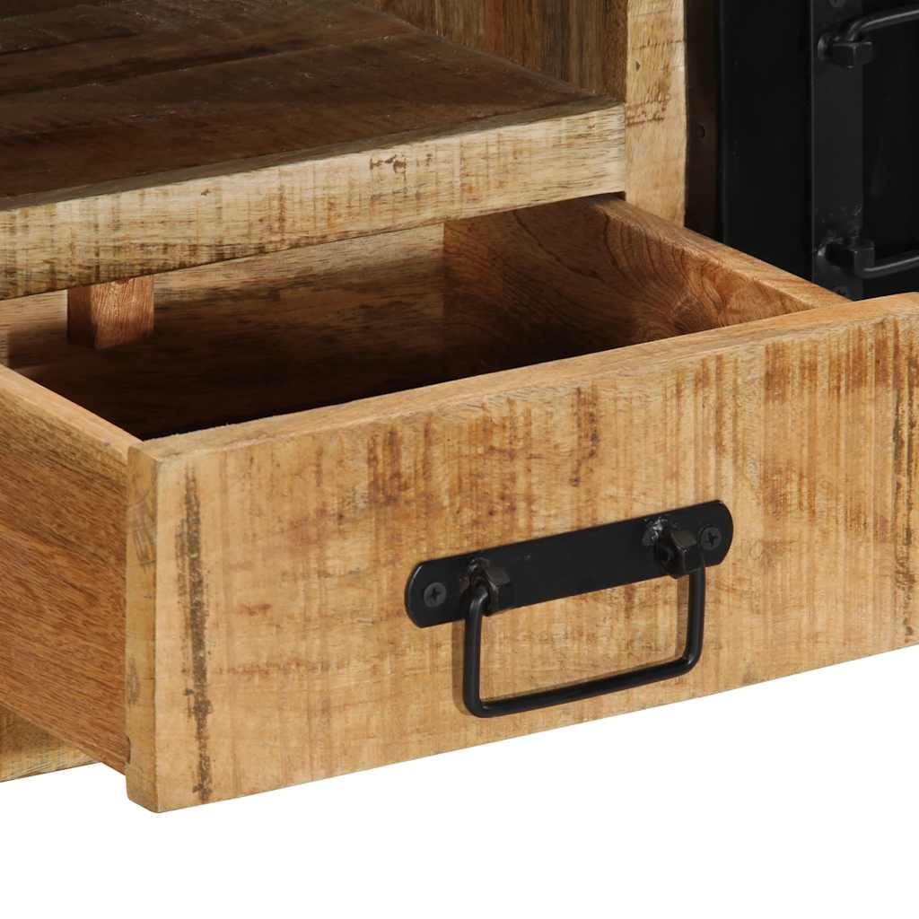 Meuble TV en Bois Massif et Fer Forgé-La-Fabrique-Industrielle