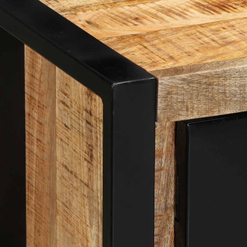 Meuble TV en Bois Massif et Fer Forgé-La-Fabrique-Industrielle