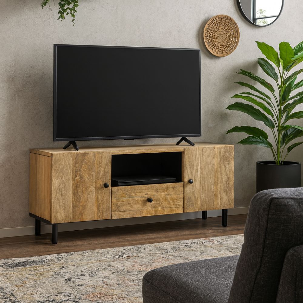 Meuble TV en Bois Massif et Moderne-La Fabrique Industrielle