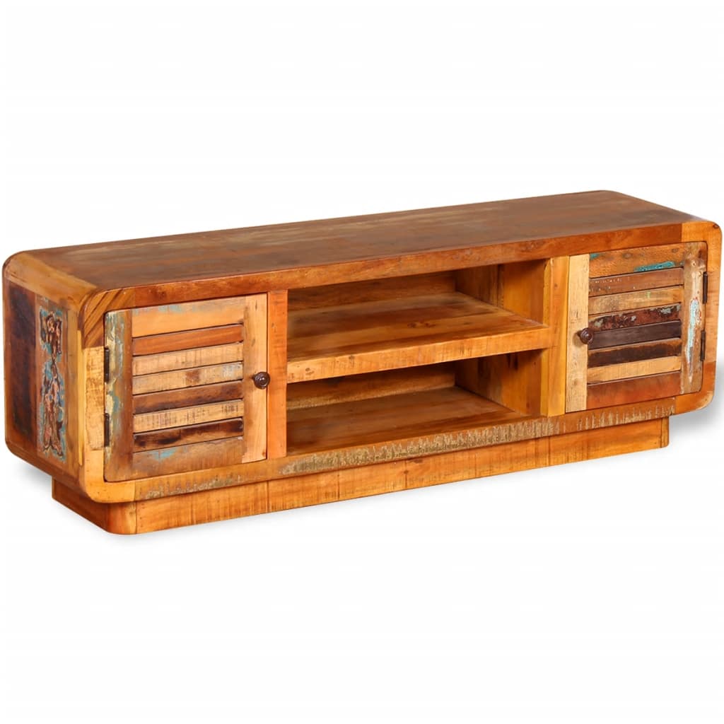 Meuble TV en Bois Massif et Recyclé 120 cm-La-Fabrique-Industrielle