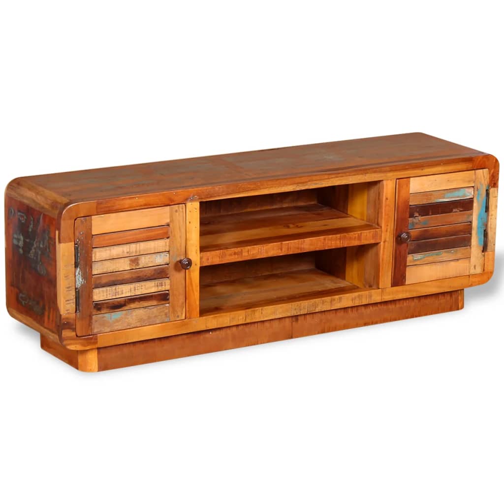 Meuble TV en Bois Massif et Recyclé 120 cm-La-Fabrique-Industrielle