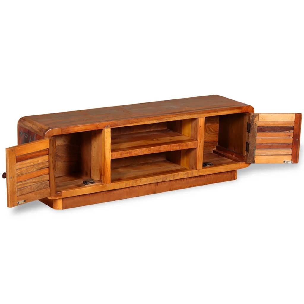 Meuble TV en Bois Massif et Recyclé 120 cm-La-Fabrique-Industrielle