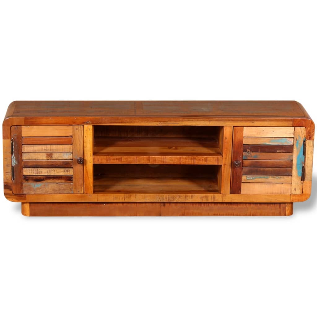 Meuble TV en Bois Massif et Recyclé 120 cm-La-Fabrique-Industrielle
