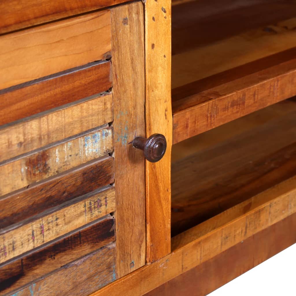 Meuble TV en Bois Massif et Recyclé 120 cm-La-Fabrique-Industrielle