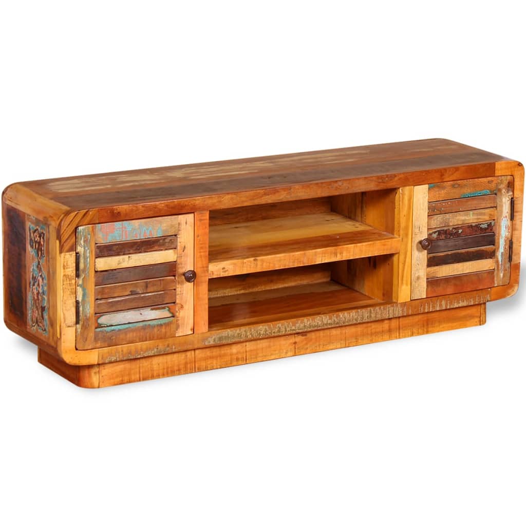 Meuble TV en Bois Massif et Recyclé 120 cm-La-Fabrique-Industrielle