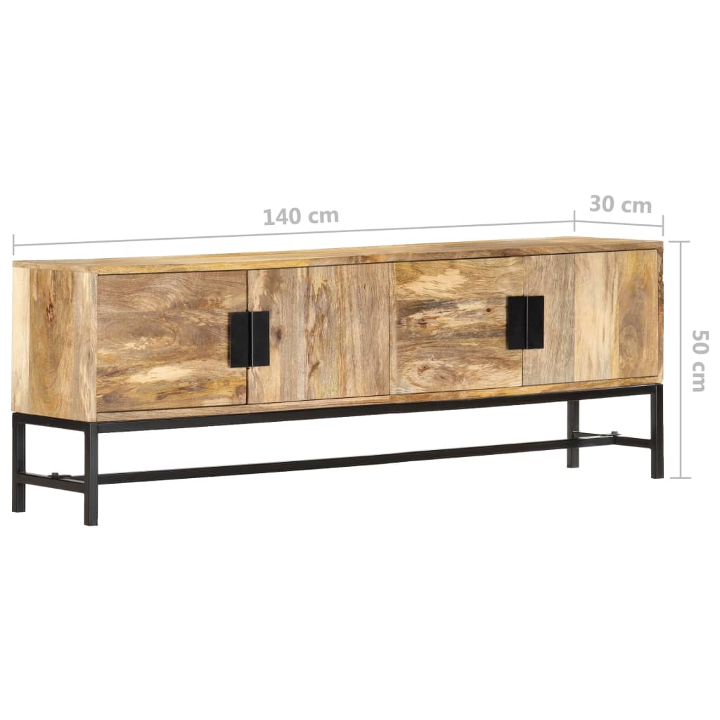 Meuble TV en Bois Massif et Style Industriel 140 cm-La-Fabrique-Industrielle