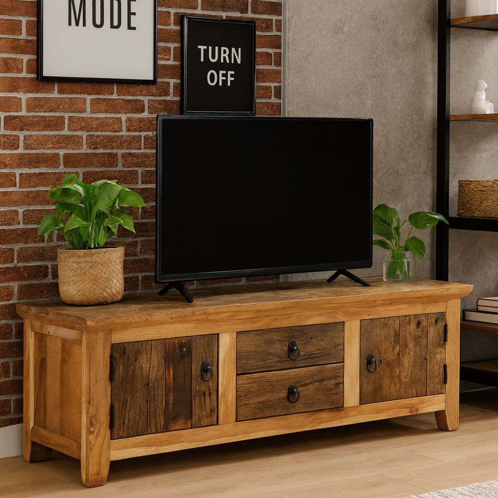 Meuble TV en Bois Recyclé et Acacia-La Fabrique Industrielle