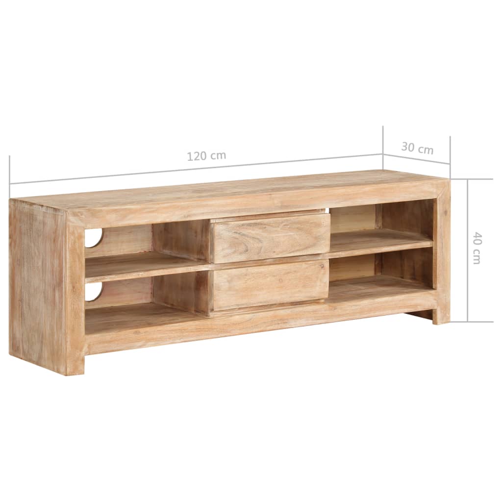 Meuble TV en Bois d'Acacia Massif et Design Industriel-La-Fabrique-Industrielle