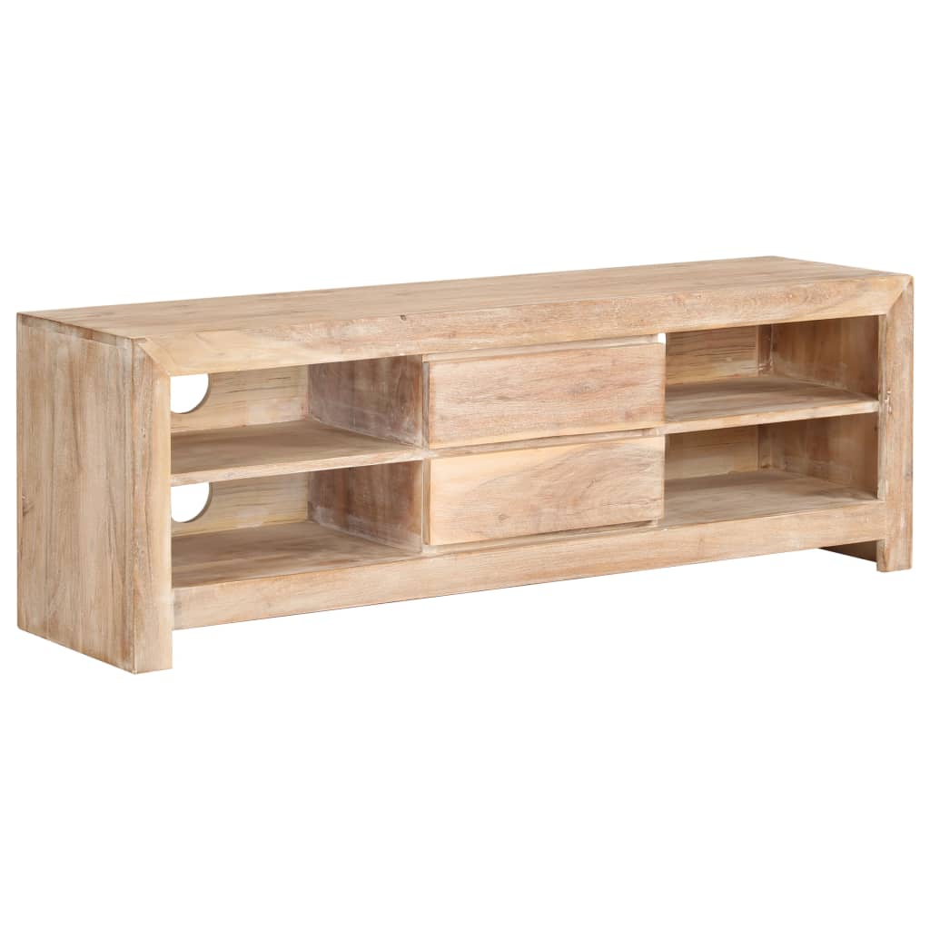 Meuble TV en Bois d'Acacia Massif et Design Industriel-La-Fabrique-Industrielle