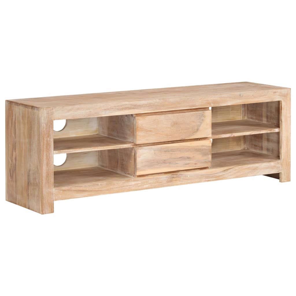 Meuble TV en Bois d'Acacia Massif et Design Industriel-La-Fabrique-Industrielle