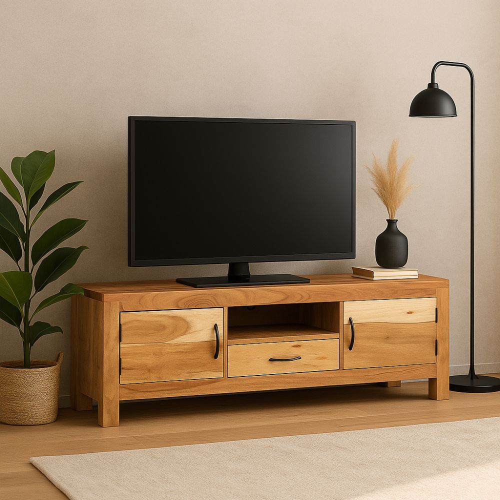 Meuble TV en Bois d'Acacia Naturel-La Fabrique Industrielle