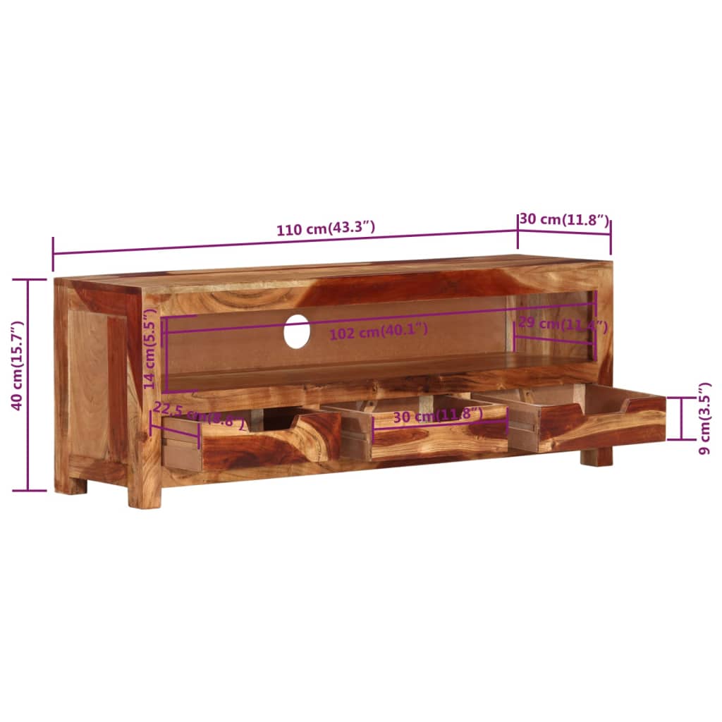 Meuble TV en Bois d'Acacia au Style Industriel-La-Fabrique-Industrielle