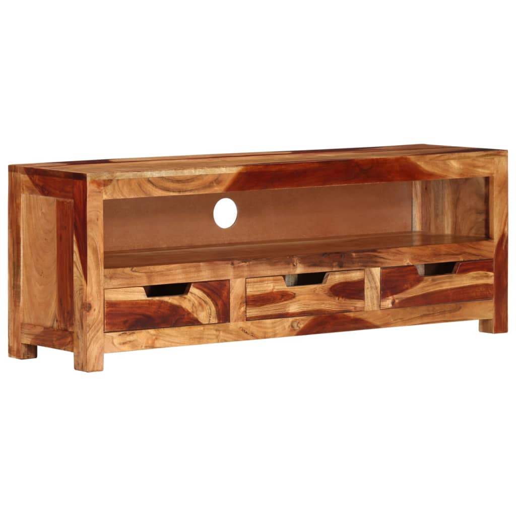 Meuble TV en Bois d'Acacia au Style Industriel-La-Fabrique-Industrielle