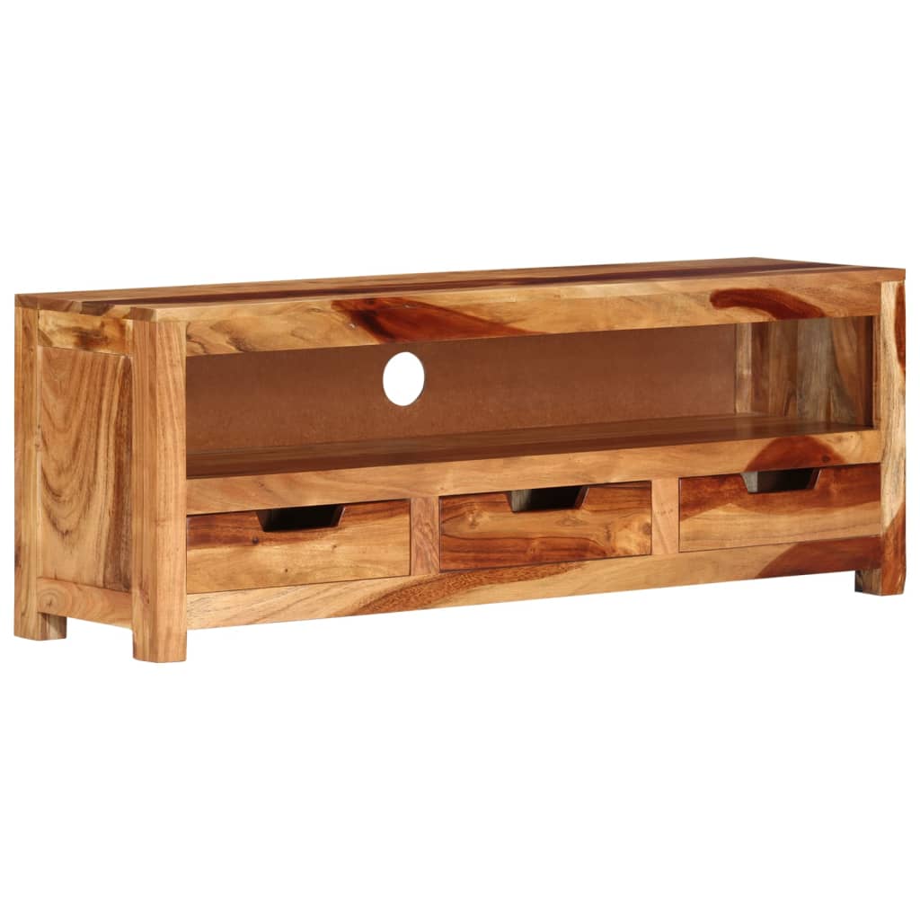 Meuble TV en Bois d'Acacia au Style Industriel-La-Fabrique-Industrielle