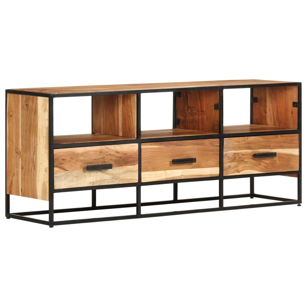 Meuble TV en Bois d'Acacia et Fer-La-Fabrique-Industrielle