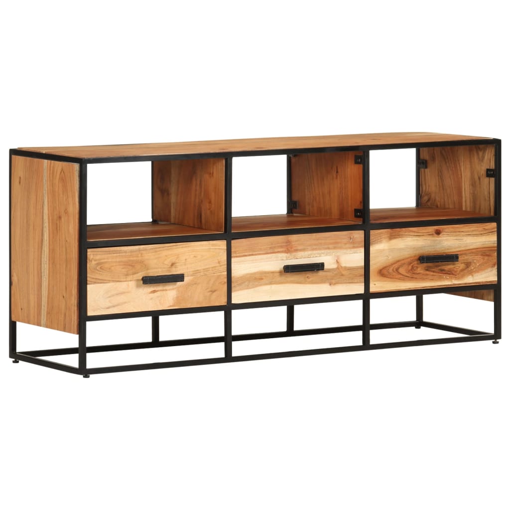 Meuble TV en Bois d'Acacia et Fer-La-Fabrique-Industrielle