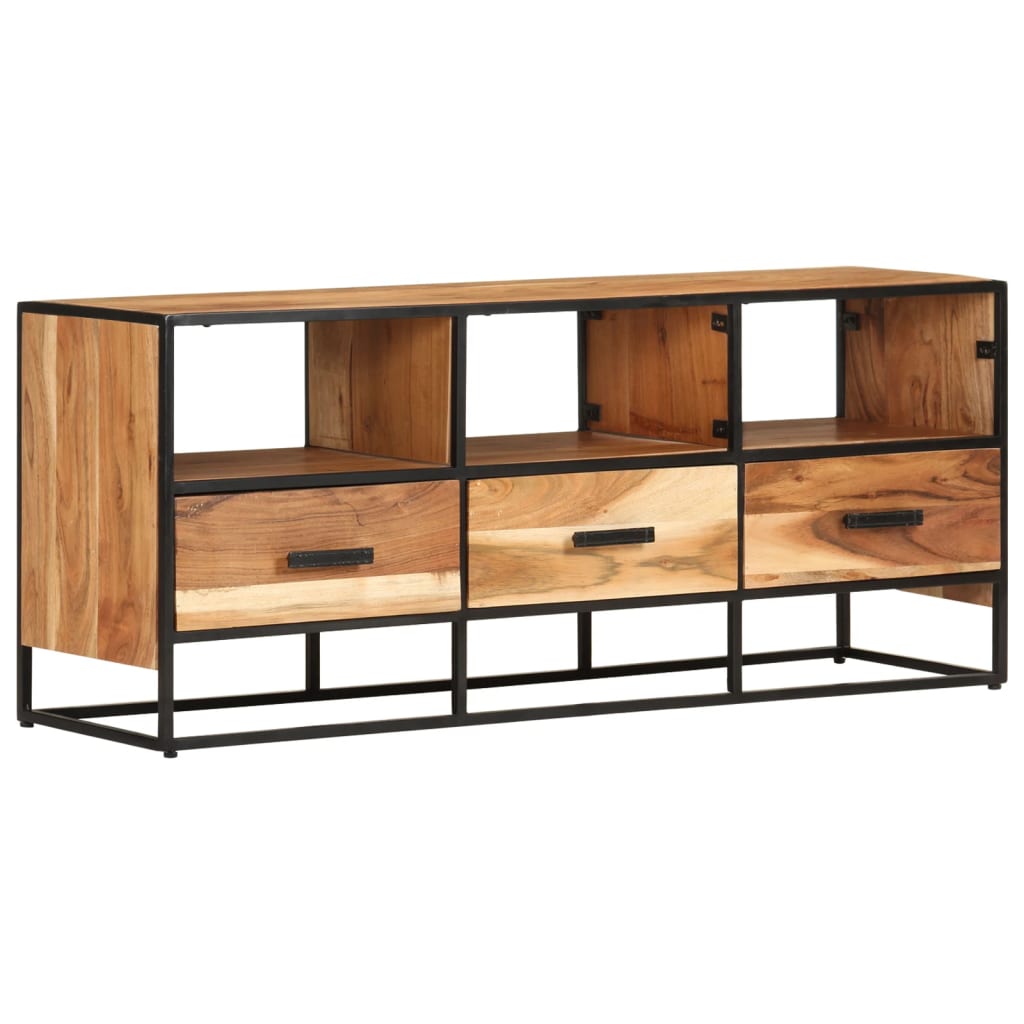 Meuble TV en Bois d'Acacia et Fer-La-Fabrique-Industrielle
