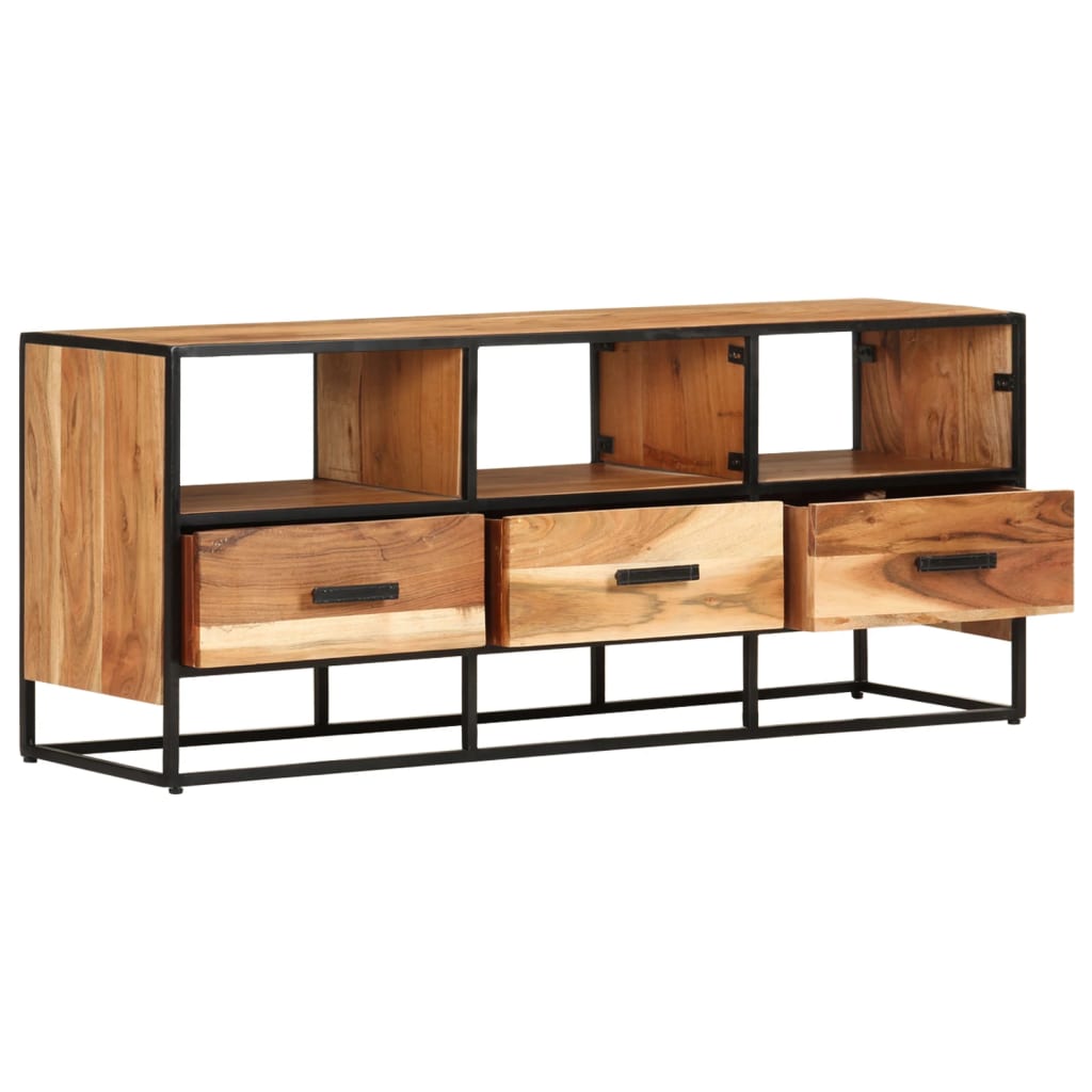 Meuble TV en Bois d'Acacia et Fer-La-Fabrique-Industrielle