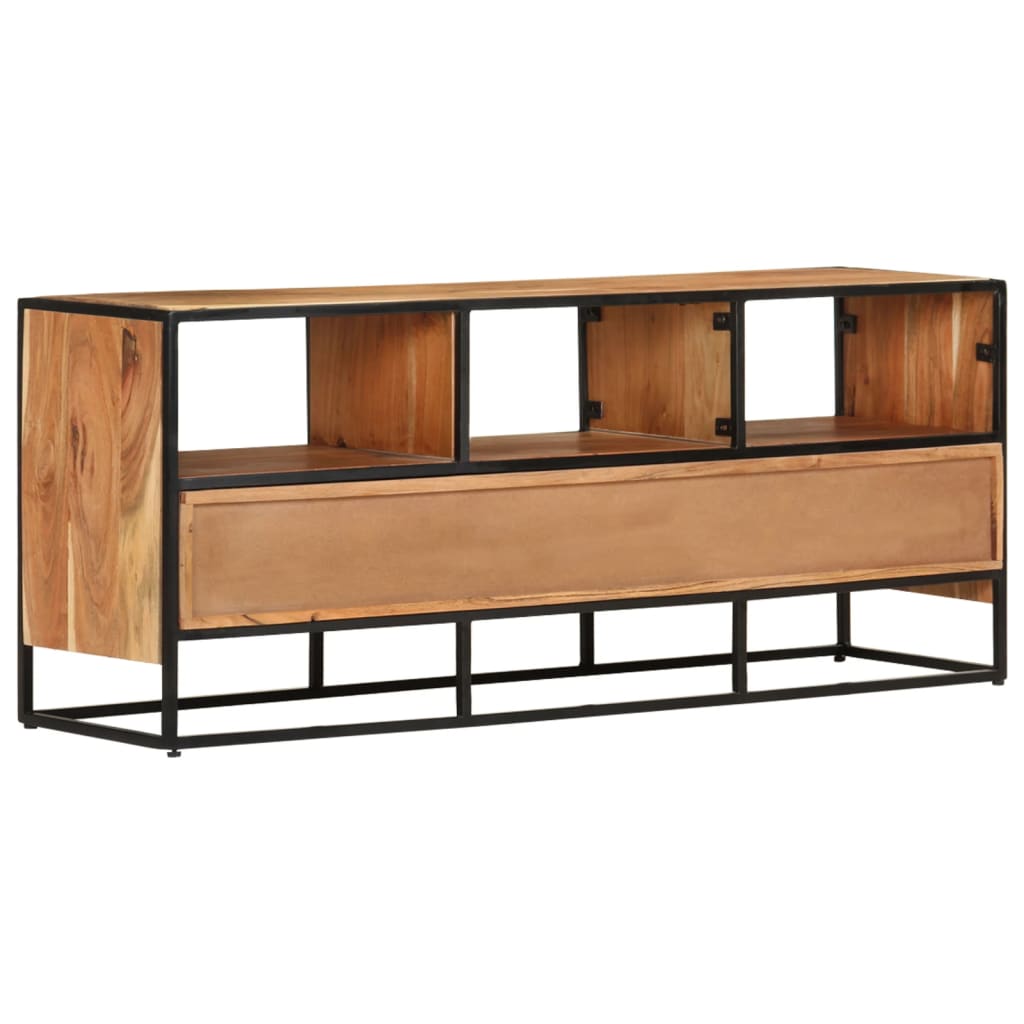 Meuble TV en Bois d'Acacia et Fer-La-Fabrique-Industrielle