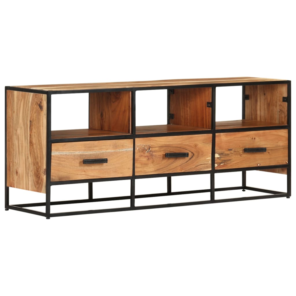 Meuble TV en Bois d'Acacia et Fer-La-Fabrique-Industrielle
