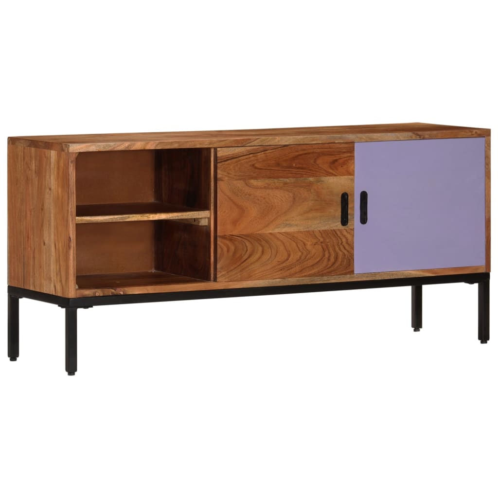 Meuble TV en Bois d'Acacia et Gris-La-Fabrique-Industrielle