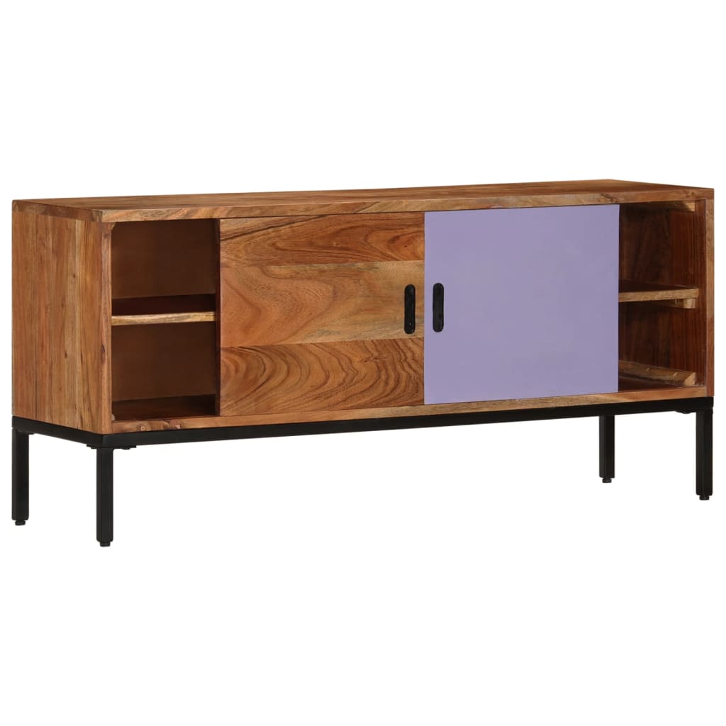 Meuble TV en Bois d'Acacia et Gris-La-Fabrique-Industrielle