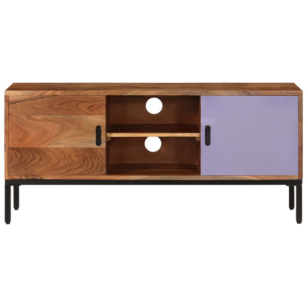 Meuble TV en Bois d'Acacia et Gris-La-Fabrique-Industrielle