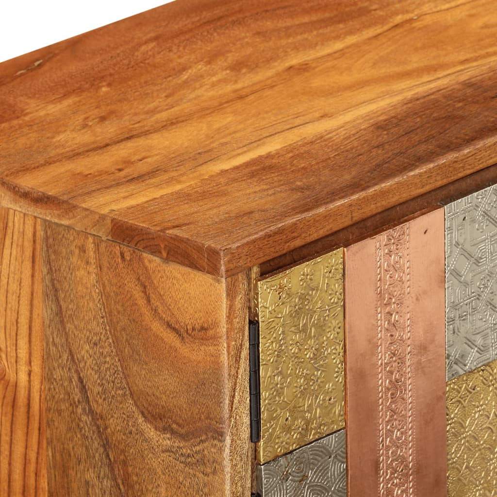 Meuble TV en bois d'acacia et pieds noirs-La-Fabrique-Industrielle