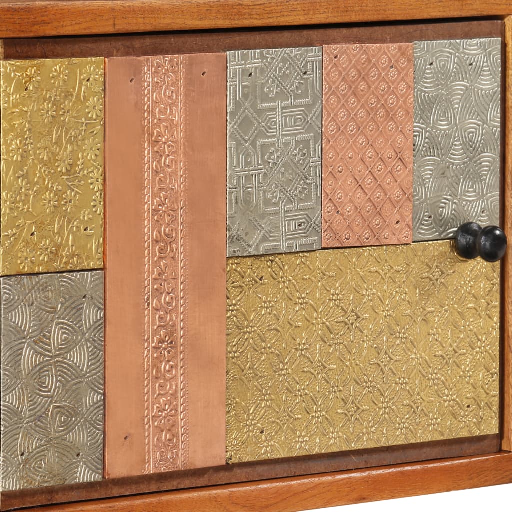 Meuble TV en bois d'acacia et pieds noirs-La-Fabrique-Industrielle