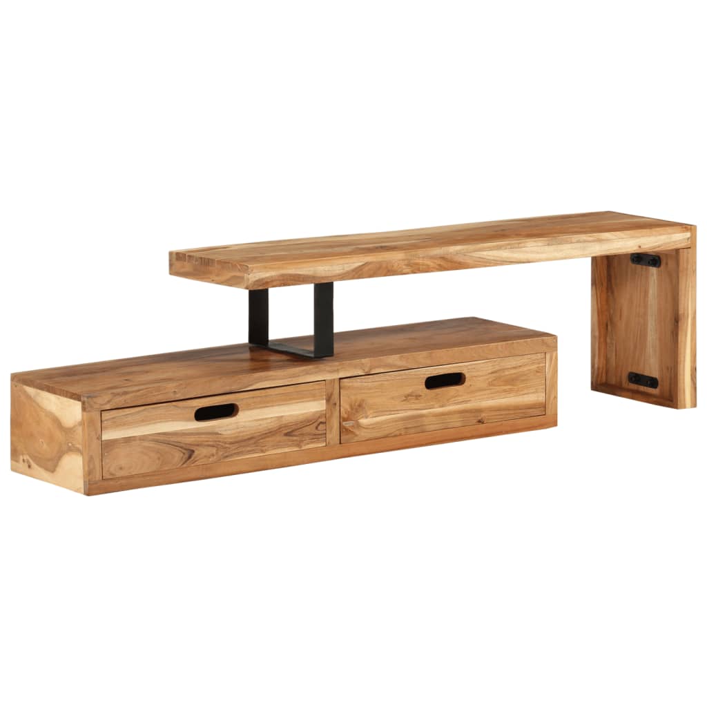 Meuble TV en Bois de Manguier Authentique-112 cm-Bois d'acacia massif-1-La-Fabrique-Industrielle