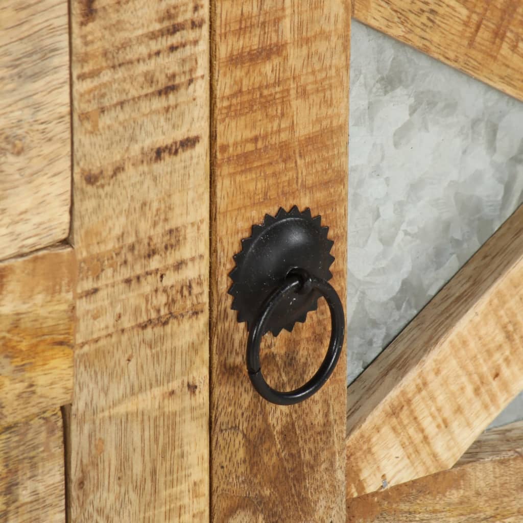 Meuble TV en bois de manguier brut au style industriel-La-Fabrique-Industrielle