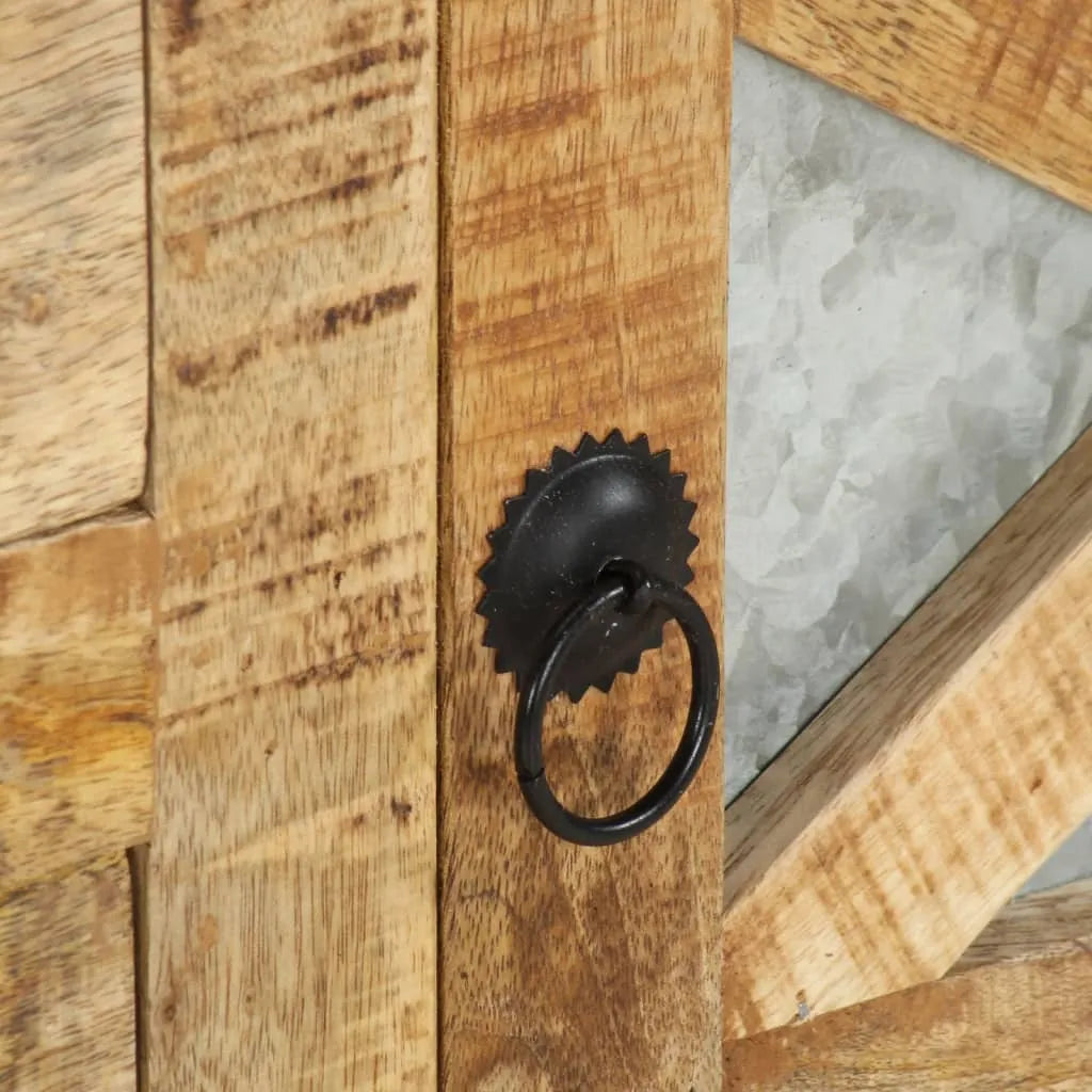 Meuble TV en bois de manguier brut au style industriel-La-Fabrique-Industrielle