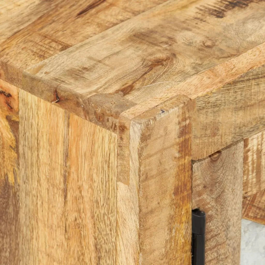 Meuble TV en bois de manguier brut au style industriel-La-Fabrique-Industrielle