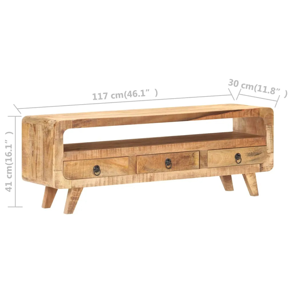 Meuble TV en Bois de Manguier Massif Brut-La-Fabrique-Industrielle