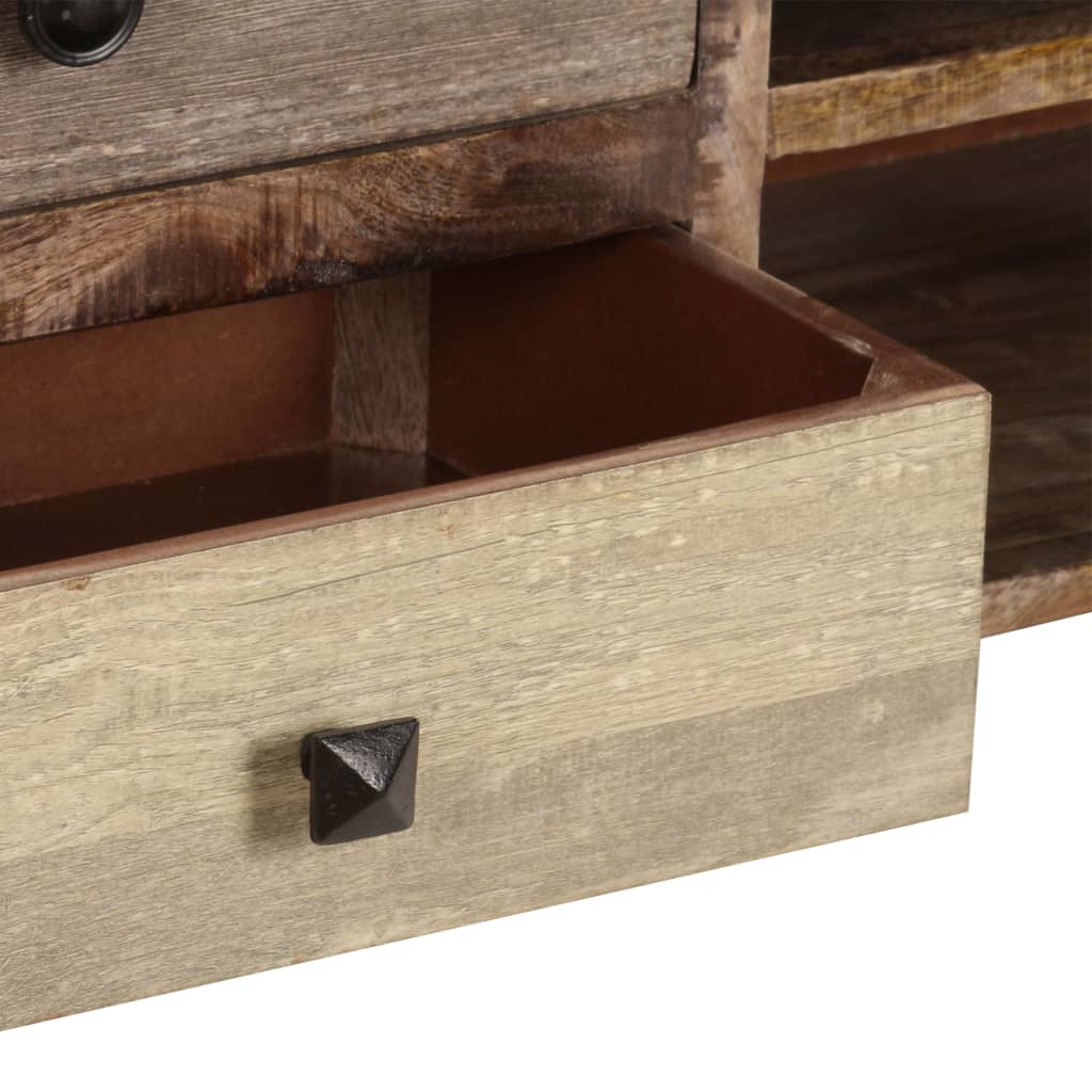 Meuble TV en Bois de Manguier Massif au Style Industriel-La-Fabrique-Industrielle