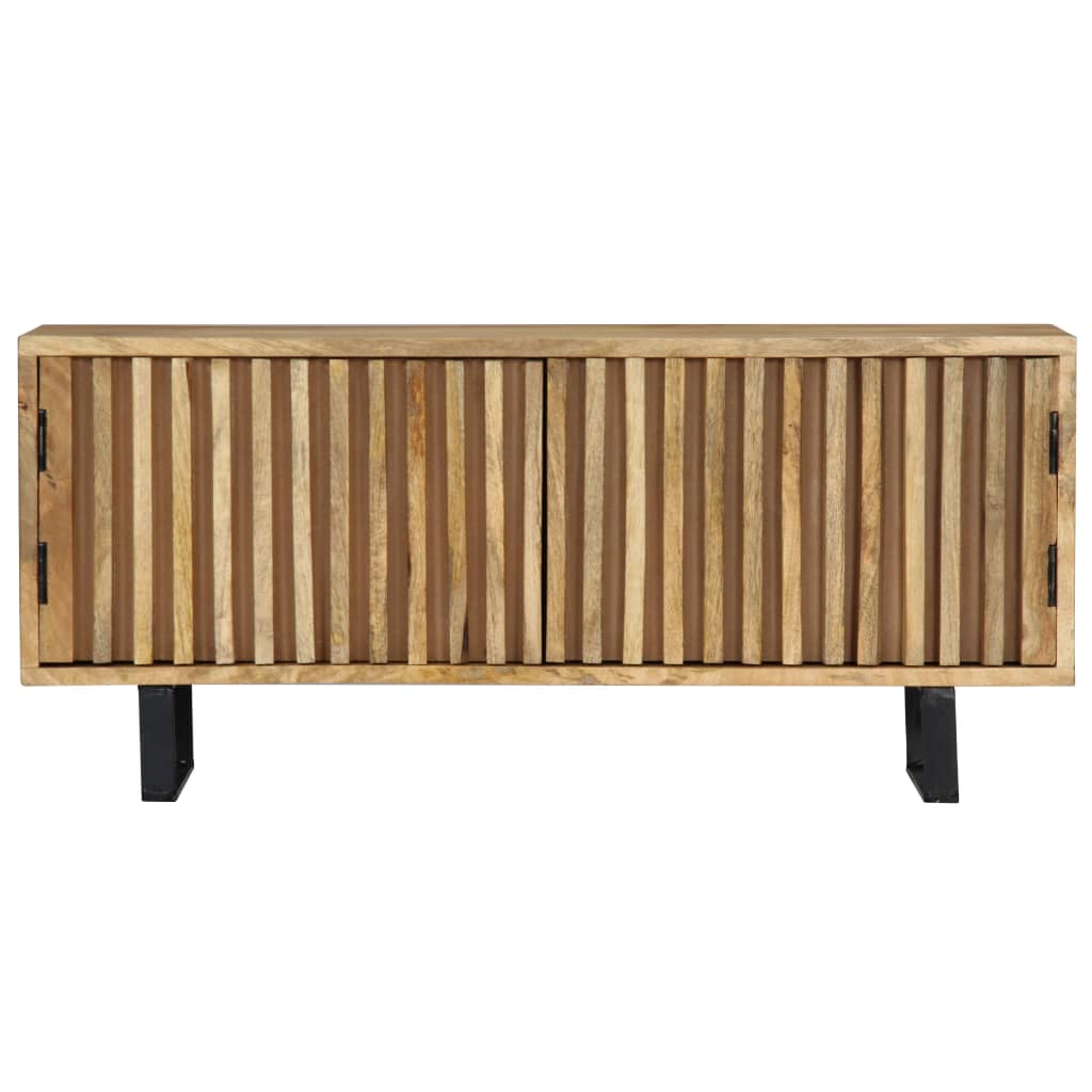 Meuble TV en Bois de Manguier Massif et Fer-La-Fabrique-Industrielle