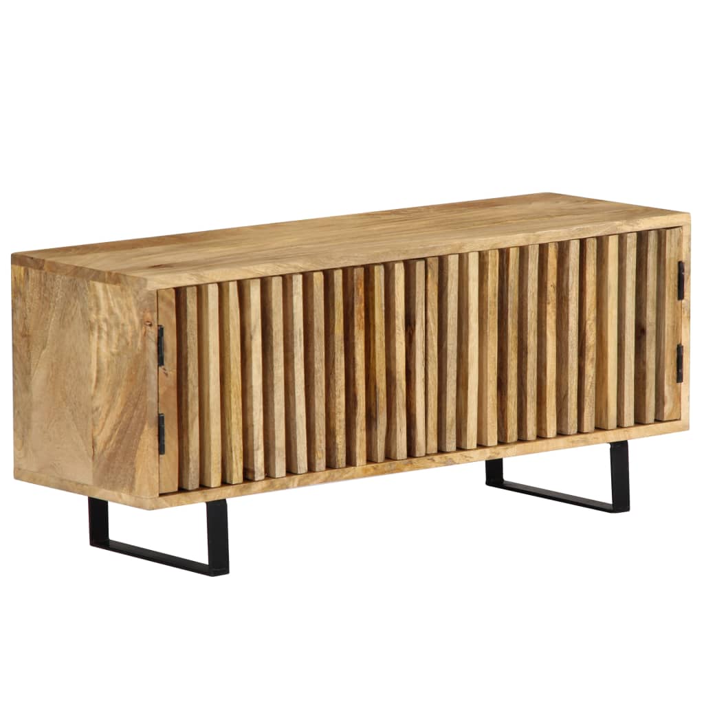 Meuble TV en Bois de Manguier Massif et Fer-La-Fabrique-Industrielle