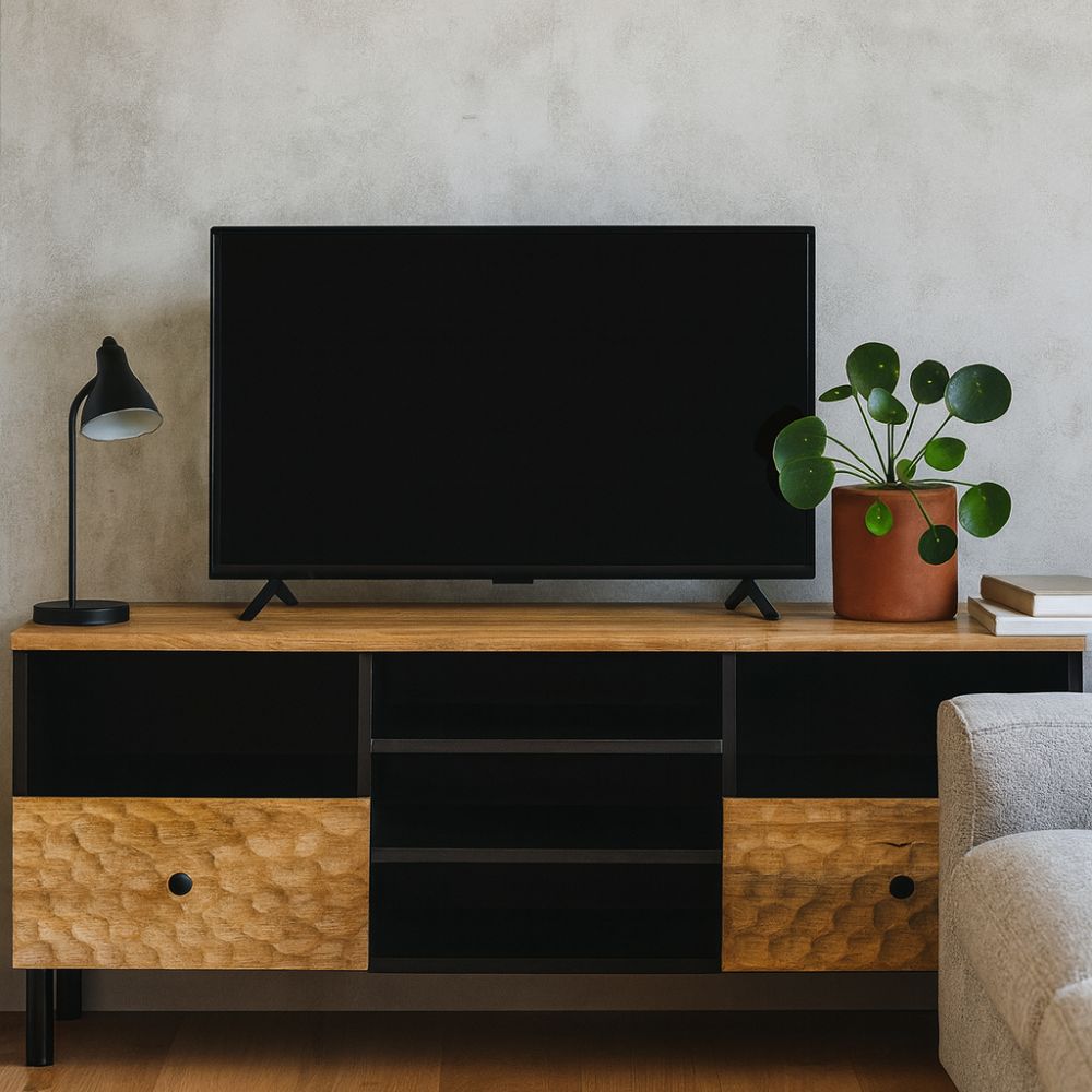 Meuble TV en Bois de Manguier Style Industriel-La Fabrique Industrielle