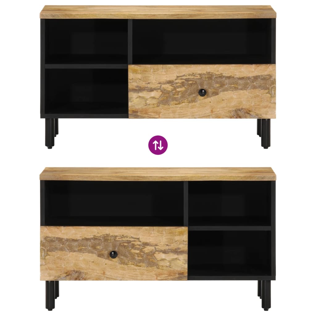 Meuble TV en Bois de Manguier au Style Industriel-La-Fabrique-Industrielle