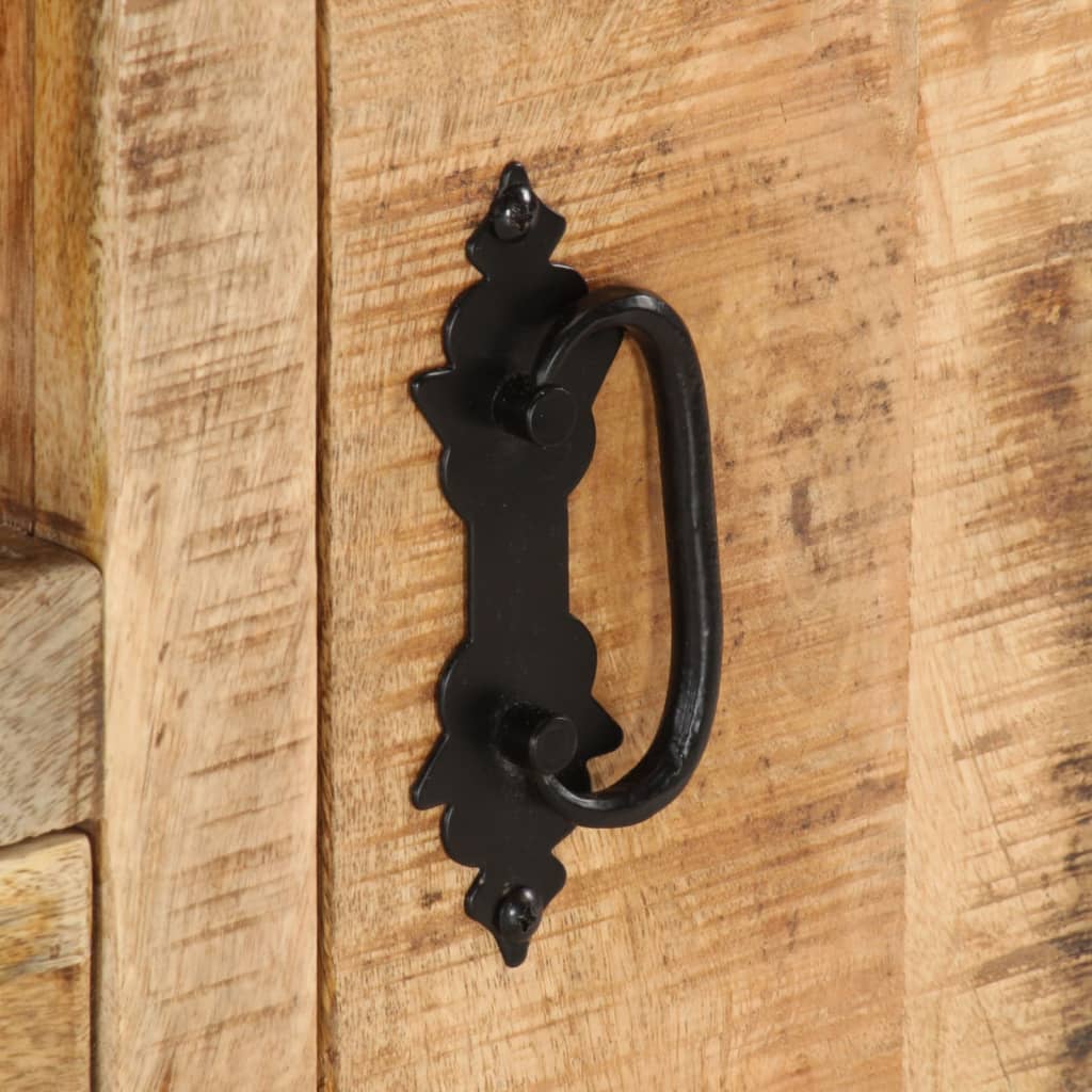 Meuble TV en Bois de Manguier avec Roulettes-La-Fabrique-Industrielle