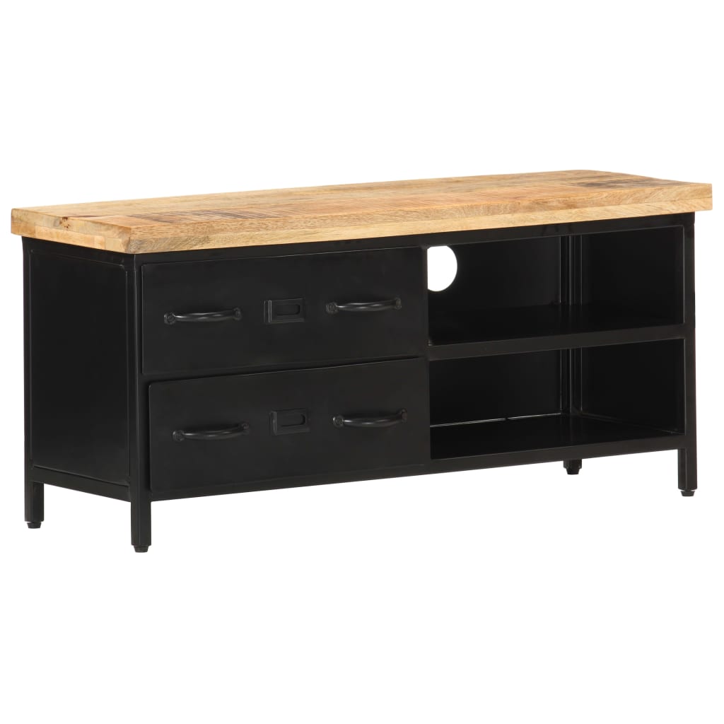 Meuble TV en Bois de Manguier et Métal Noir-La-Fabrique-Industrielle