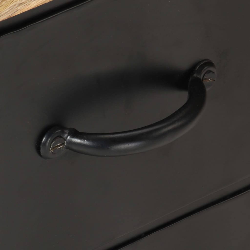 Meuble TV en Bois de Manguier et Métal Noir-La-Fabrique-Industrielle